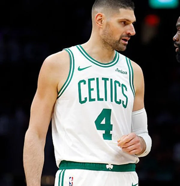 Mens Boston Celtics #4 Nikola Vucevic White Association Edition Swingman Jersey