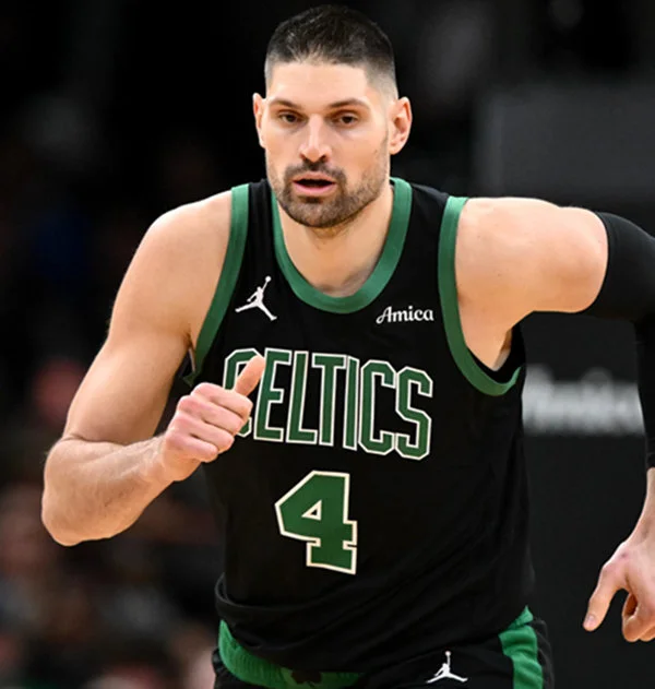 Mens Boston Celtics #4 Nikola Vucevic Black Statement Edition Swingman Jersey