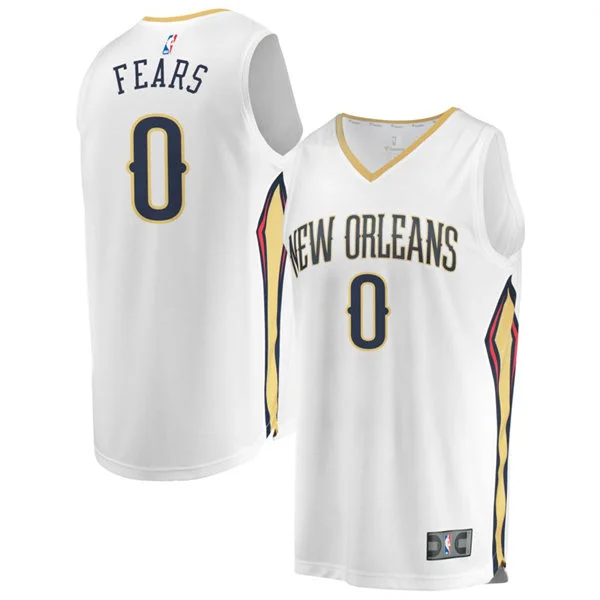 Mens New Orleans Pelicans #0 Jeremiah Fears Nike White Association Edition Swingman Jersey