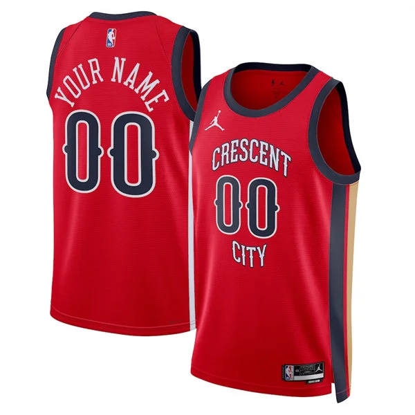 New Orleans Pelicans Custom Red 2025-26 Statement Edition Swingman Jersey