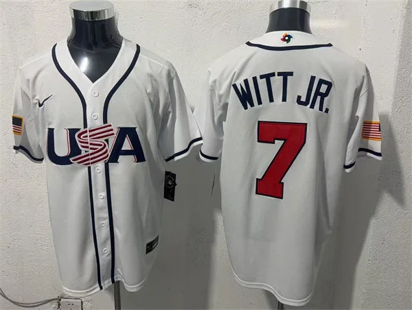 Mens Team USA #7 Bobby Witt Jr. 2026 World Baseball Classic Limited Jersey White