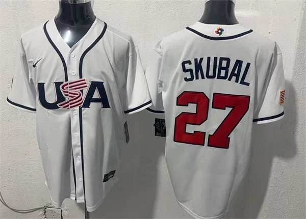 Mens Team USA #27 Tarik Skubal 2026 World Baseball Classic Limited Jersey White