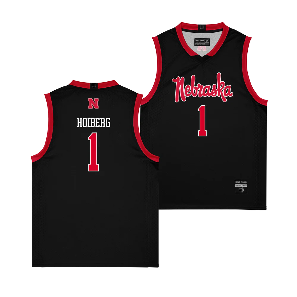 Nebraska Cornhuskers #1 Sam Hoiberg 2026 Black Script Edition Basketball Jersey