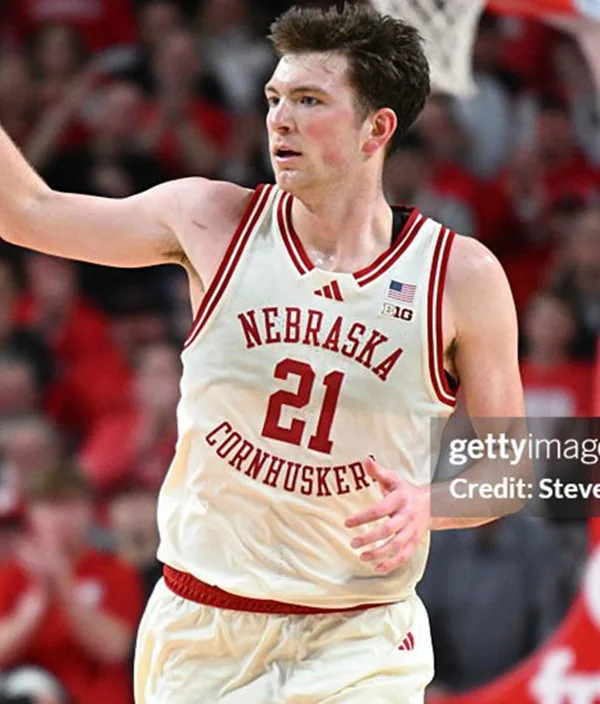 Nebraska Cornhuskers #21 Pryce Sandfort 2025 Cream College Basketball Game Jersey