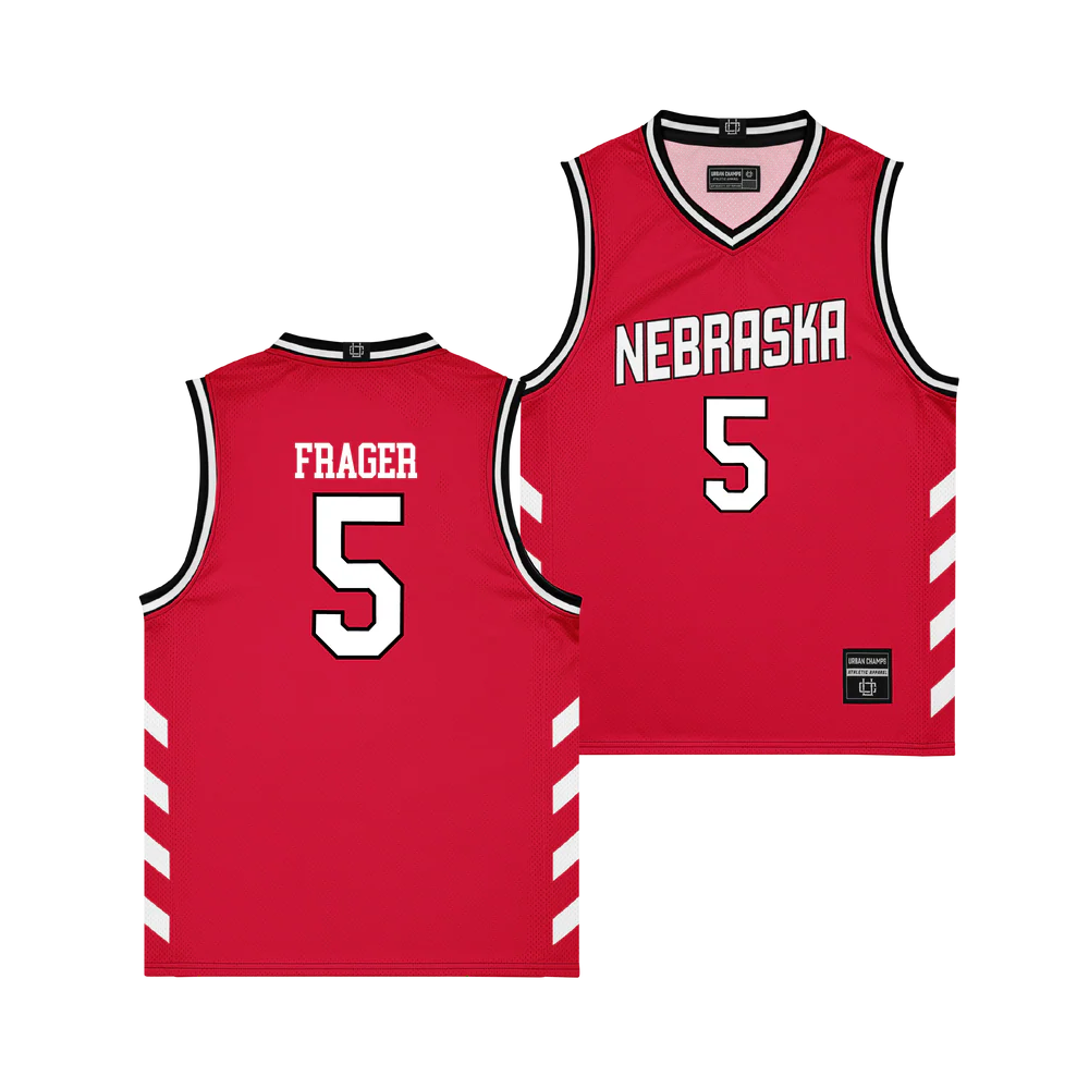 Nebraska Cornhuskers #5 Braden Frager Scarlet 1996 Throwback Basketball Jersey