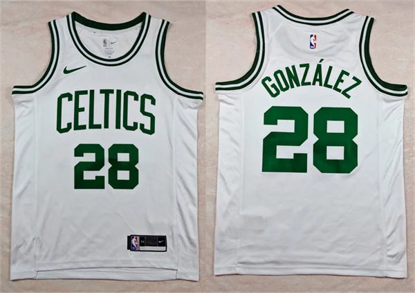 Mens Boston Celtics #28 Hugo Gonzalez White Association Edition Swingman Jersey