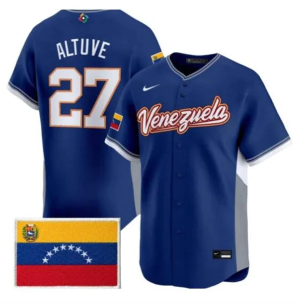 Venezuela #27 Jose Altuve Nike Royal 2026 World Baseball Classic Road Stadium Jersey