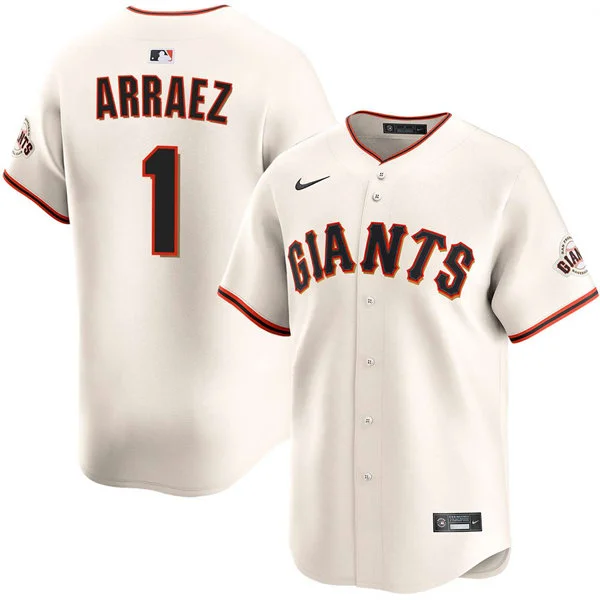Mens San Francisco Giants #1 Luis Arraez Nike Cream Home Limited Jersey