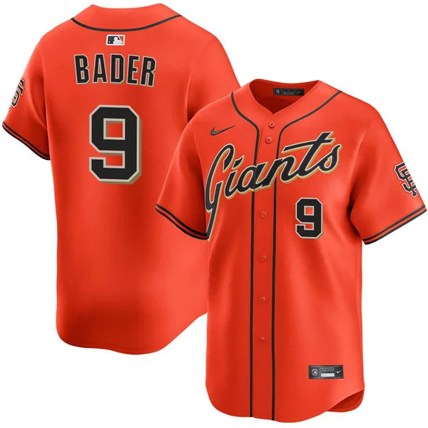 Mens San Francisco Giants #9 Harrison Bader Nike Orange Alternate Limited Jersey