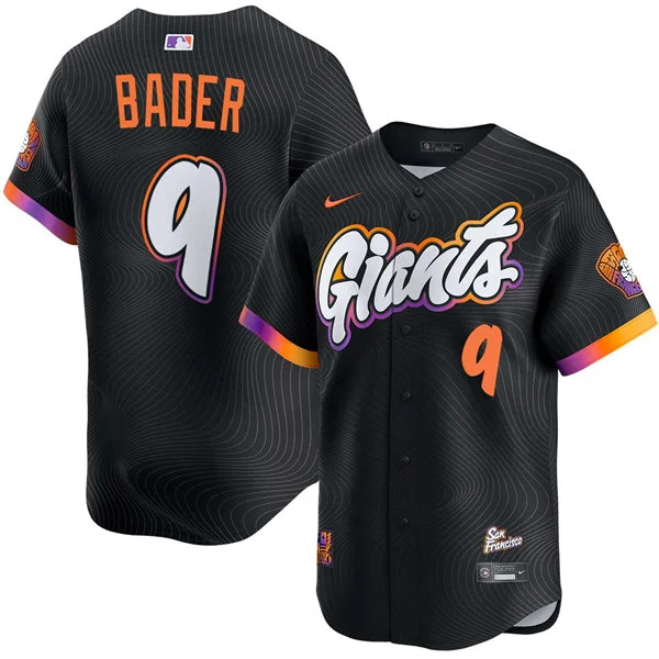 Mens San Francisco Giants #9 Harrison Bader Nike Anthracite 2025 City Connect 2.0 Limited  Jersey