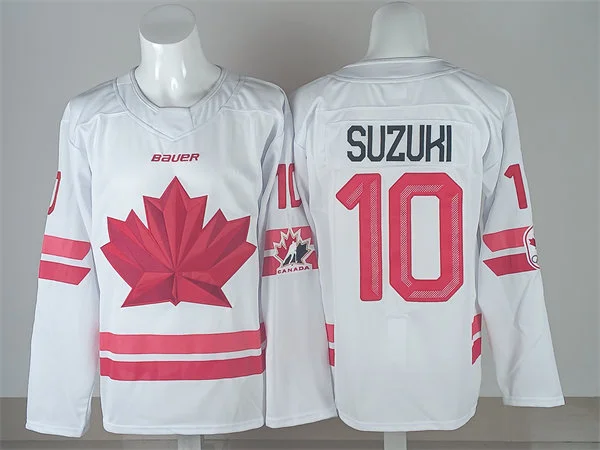Men's #10 Nick Suzuki 2026 Canada Olympic Hockey Jersey White