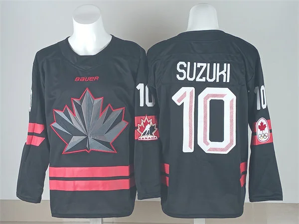 Men's #10 Nick Suzuki 2026 Canada Olympic Hockey Black