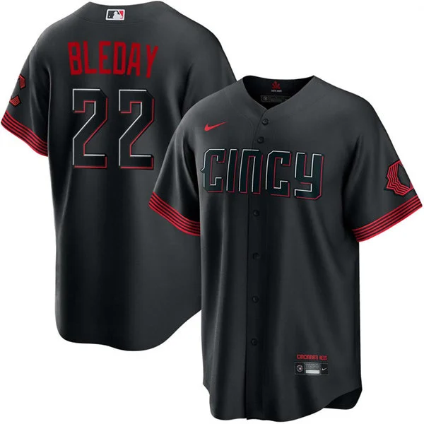 Mens Cincinnati Reds #22 JJ Bleday Nike Black City Connect Limited Jersey