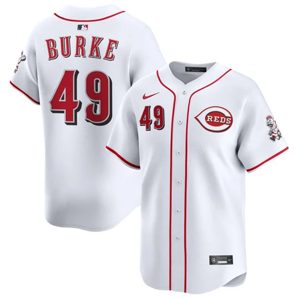 Mens Cincinnati Reds #49 Brock Burke Nike White Home Limited Jersey