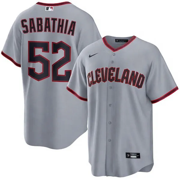 Mens Cleveland Guardians #52 C.C. Sabathia Nike Gray Road Limited Jersey
