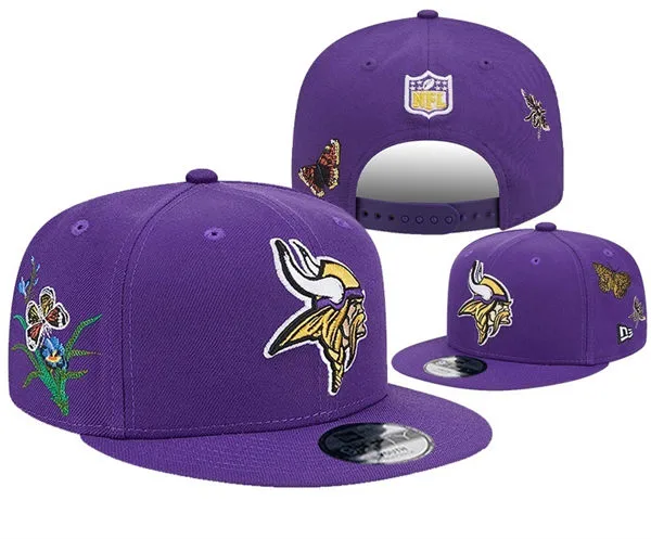 Minnesota Vikings Purple Flower Snapback Hat Snapback Hat YD26032011-32981