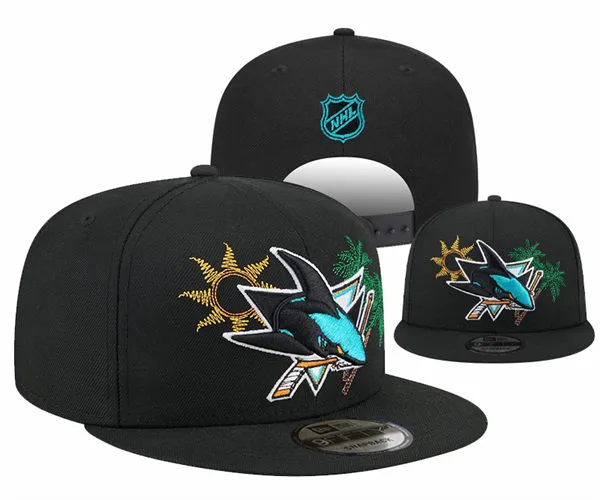San Jose Sharks Black Snapback Hat YD26032011-50413