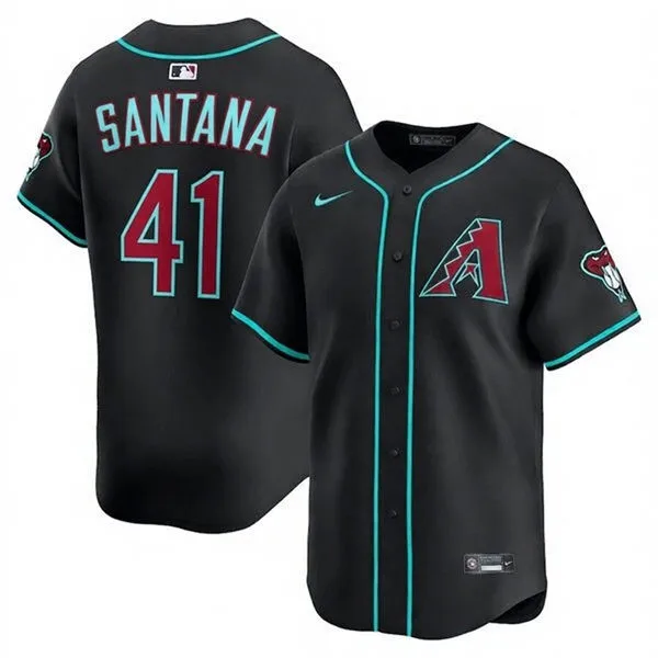 Mens Arizona Diamondbacks #41 Carlos Santana Nike Black Alternate Limited Jersey
