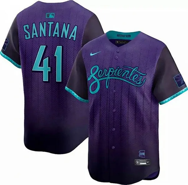 Youth Arizona Diamondbacks #41 Carlos Santana Purple 2025 City Connect Limited Jersey
