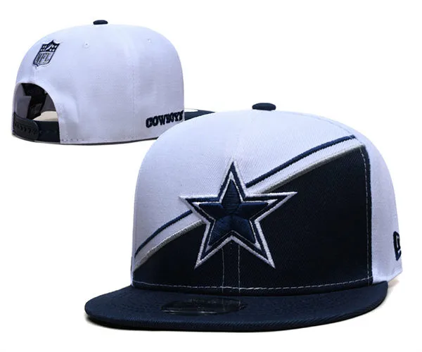 Dallas Cowboys White Navy Split Two Tone Snapback Hat GS26032011 (1)