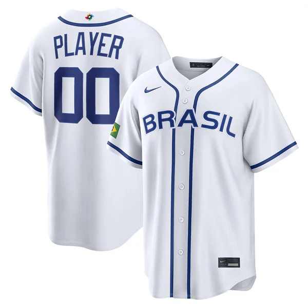 Brazil Baseball Custom Nike 2026 World Baseball Classic White Home Stadium Jersey