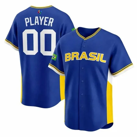 Brazil Baseball Custom Nike 2026 World Baseball Classic Blue Away Stadium Jersey