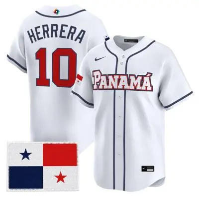 Panama Baseball #10 Ivn Herrera 2026 World Baseball White Home Limited Jersey
