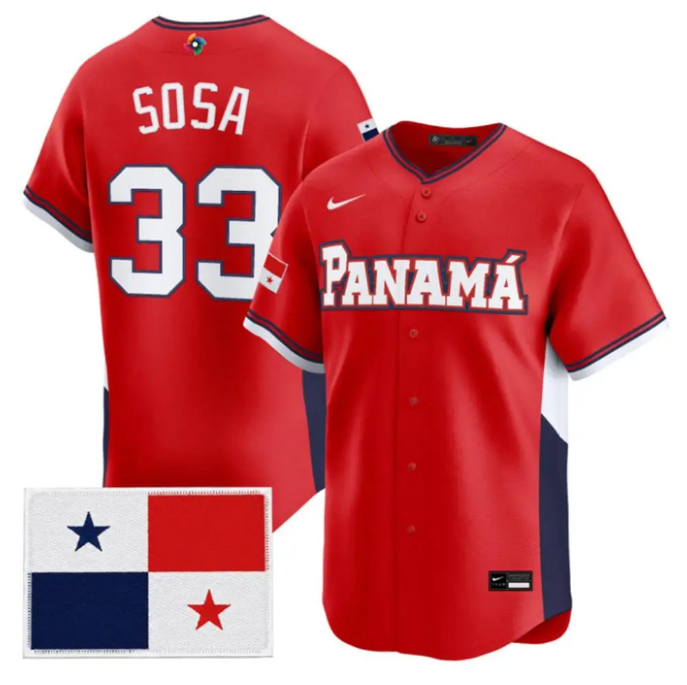 Panama Baseball #33 Edmundo Sosa 2026 World Baseball Red Limited Jersey