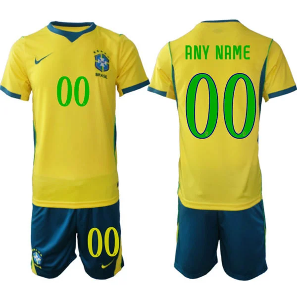 Mens Brazil National Team Custom Home Yellow 2026 FIFA World Cup Soccer Jersey Kit 