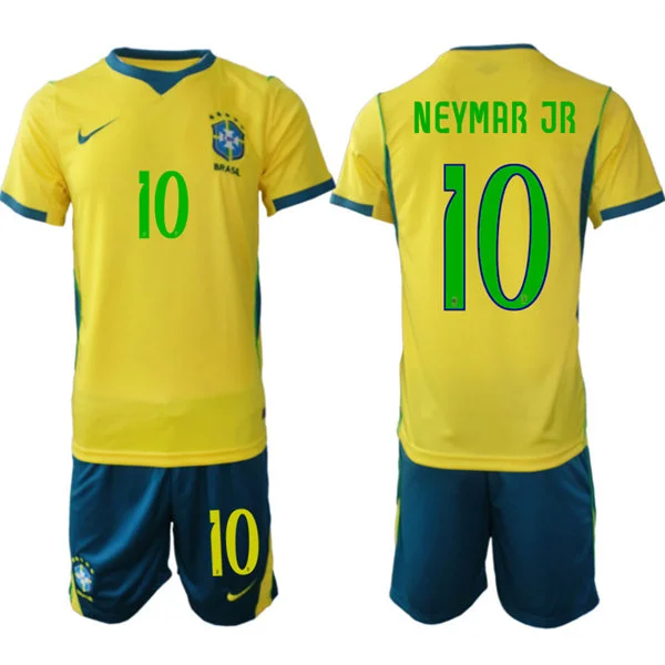 Mens Brazil #10 Neymar Jr. Home Yellow 2026 FIFA World Cup Soccer Jersey Kit 