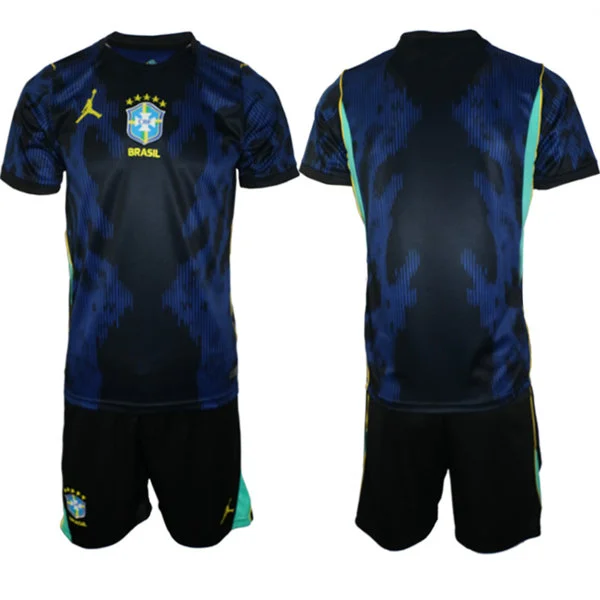 Mens Brazil National Blank Blue Away 2026 FIFA World Cup Soccer Team Jersey Kit 