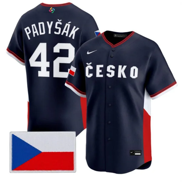 Czech Republic Baseball #42 Daniel Padyk Nike Navy 2026 World Baseball Classic Jersey