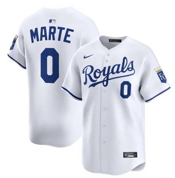 Mens Kansas City Royals #0 Starling Marte Nike Home White Limited Jersey