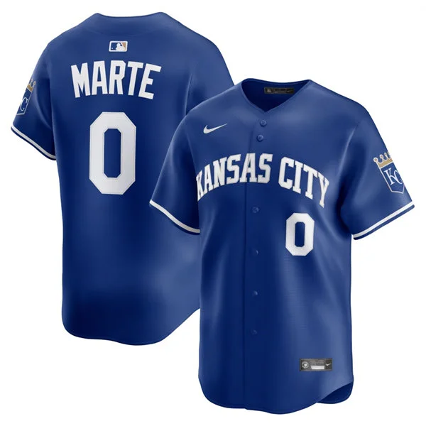Mens Kansas City Royals #0 Starling Marte  Nike Royal Alternate Limited Jersey