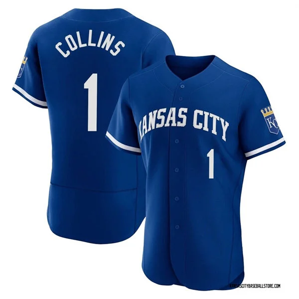 Mens Kansas City Royals #1 Isaac Collins Nike Royal Alternate Limited Jersey