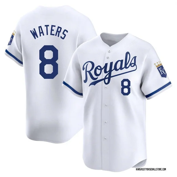 Mens Kansas City Royals #8 Drew Waters Nike Home White Limited Jersey