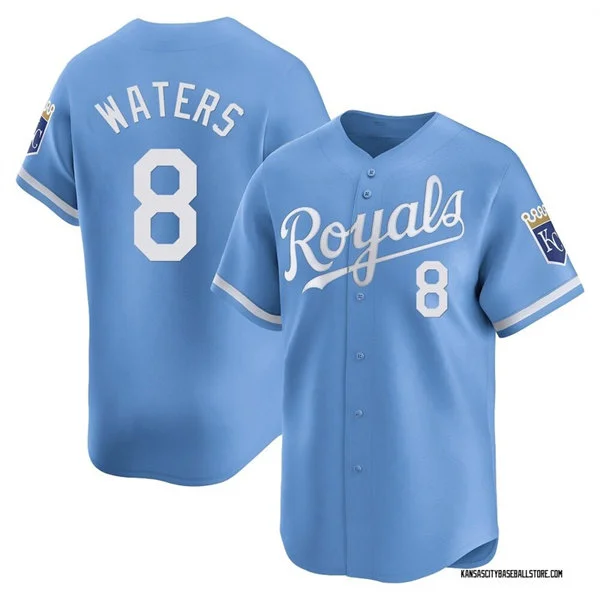 Mens Kansas City Royals #8 Drew Waters Nike Light Blue Alternate Limited Jersey