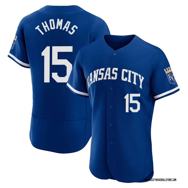 Mens Kansas City Royals #15 Lane Thomas Nike Royal Alternate Limited Jersey