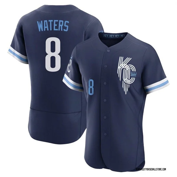 Mens Kansas City Royals #8 Drew Waters Nike Navy City Connect Jersey