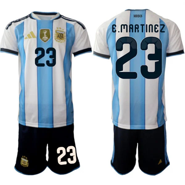 Mens Argentina National Team #23 Emiliano Martinez Home White 2026 FIFA World Cup Soccer Jersey Kit
