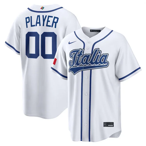 Custom Italy Baseball Nike White 2026 World Baseball Classic Jersey
