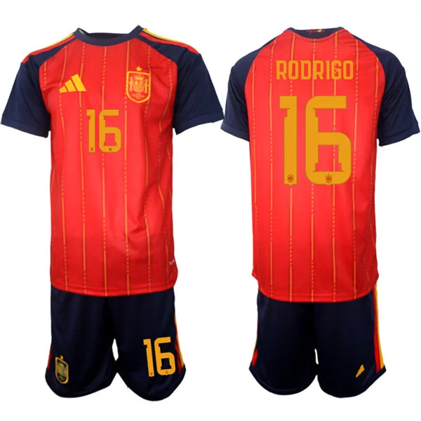 Mens Spain National Team #16 Rodrigo Home Red 2026 FIFA World Cup Soccer Jersey Kit