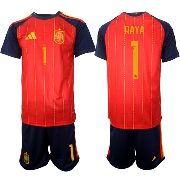 Mens Spain National Team #1 David Raya Home Red 2026 FIFA World Cup Soccer Jersey Kit