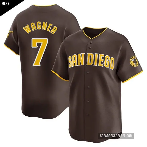 Mens San Diego Padres #7 Will Wagner Nike Brown Away Limited Jersey