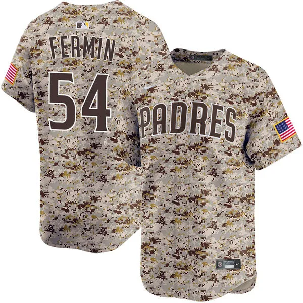 Mens San Diego Padres #54 Freddy Fermin Nike USMC Alternate Camo Limited Jersey