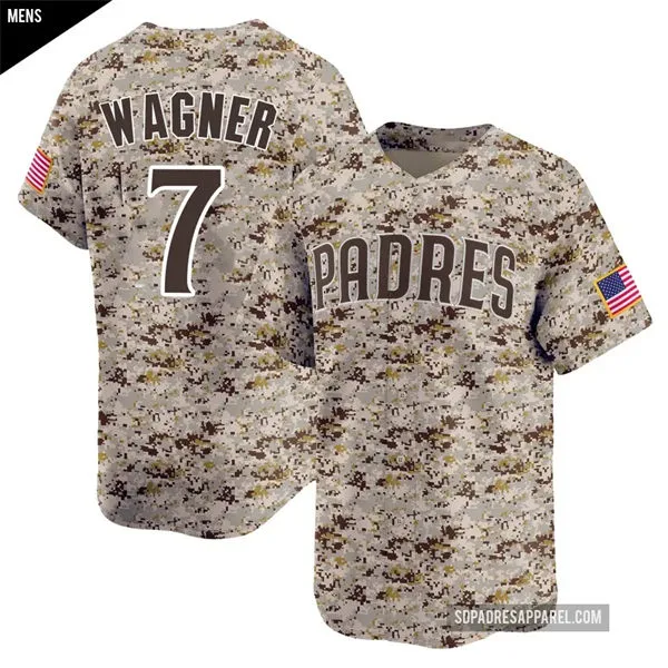 Mens San Diego Padres #7 Will Wagner Nike USMC Alternate Camo Limited Jersey