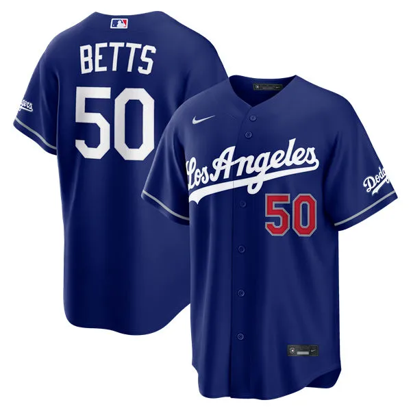 Mens Los Angeles Dodgers #50 Mookie Betts Nike 2026 Royal Alternate 2nd Stadium Jersey