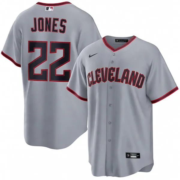 Mens Cleveland Guardians #22 Nolan Jones Nike Gray Road  Limited Jersey