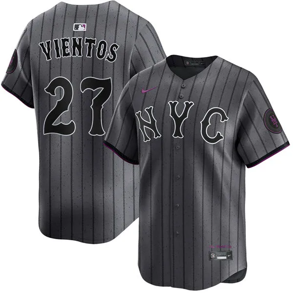 Mens New York Mets #27 Mark Vientos Nike Graphite City Connect Limited Jersey