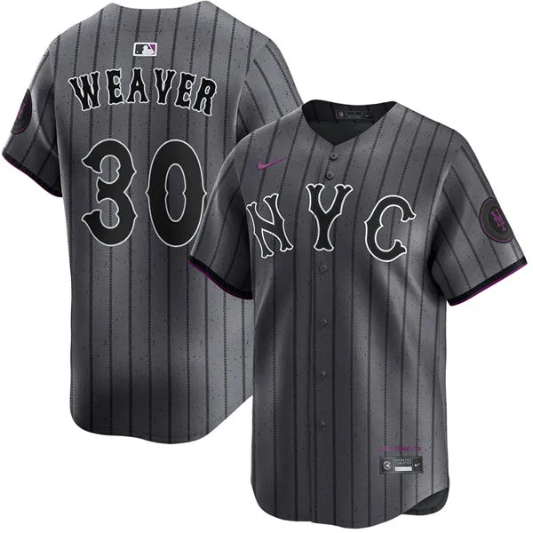 Mens New York Mets #30 Luke Weaver Nike Graphite City Connect Limited Jersey